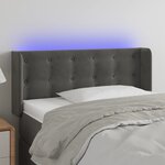 vidaXL Tête de lit à LED Gris foncé 93x16x78/88 cm Velours