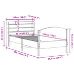 vidaXL Cadre de lit sans matelas blanc 90x190 cm bois de pin massif