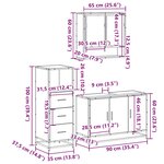 vidaXL Ensemble de meubles de salle de bain 3 Pièces Chêne marron