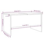 vidaXL Table basse gris béton 80x50x42 5 cm bois d'ingénierie