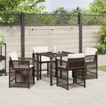 vidaXL Ensemble de salle à manger pour jardin 5 Pièces Marron polyrotin