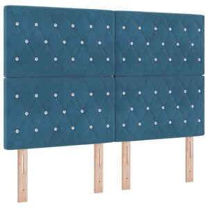vidaXL Lit à ressorts avec matelas Bleu foncé 140 x 190 cm Velours