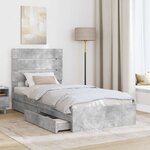 vidaXL Lit de Rangement Gris béton 70 x 190 cm Bois d'ingénierie