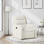 vidaXL Fauteuil inclinable Crème Velours