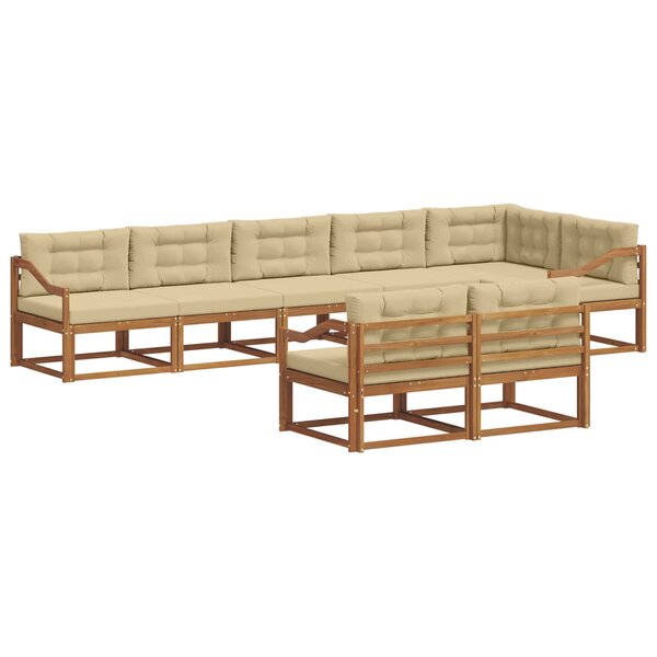 vidaXL Ensemble de canapés d'extérieur 8 Pièces Naturel et Beige