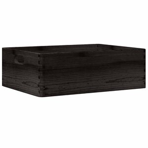 vidaXL Boîte en bois avec poignées noir 40x30x13 cm bois de pin massif