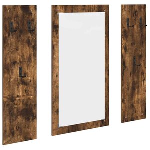 vidaXL Porte-manteau mural Montage mural Chêne fumé 96 x 1 5 x 90 cm