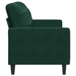 vidaXL Canapé à 2 places Vert foncé 140 cm Velours