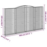 vidaXL Paniers à gabions arqués 4 Pièces 400x30x220/240 cm Fer galvanisé
