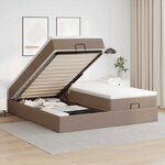 VidaXL Cadre de lit ottoman et matelas cappuccino 200x200cm similicuir