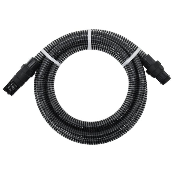 vidaXL Tuyau d'aspiration avec raccords en PVC noir 1" 4 m PVC