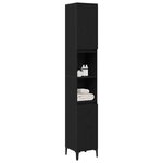 vidaXL Cabinet de salle de bain avec porte Chêne noir 30 x 30 x 190 cm