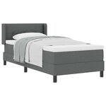 vidaXL Lit à ressorts avec matelas Gris foncé 200 x 100 cm Polyester