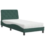 vidaXL Lit avec matelas vert foncé 90x200 cm velours
