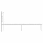 vidaXL Cadre de lit métal sans matelas avec tête de lit blanc 75x190cm
