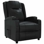 vidaXL Fauteuil inclinable Noir Similicuir