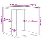 vidaXL Table d'appoint vieux bois 33x33x34 cm bois d'ingénierie