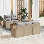 vidaXL Ensemble de canapé de jardin 6 Pièces Beige  gris clair