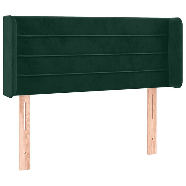 vidaXL Tête de lit avec oreilles Vert foncé 93x16x78/88 cm Velours