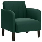 vidaXL Fauteuil avec accoudoirs vert foncé 54 cm velours