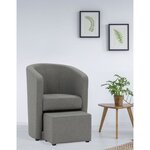 NINO Fauteuil + pouf Savannah Gris clair