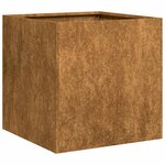 vidaXL Jardinière rouillé 40x40x40 cm acier inoxydable