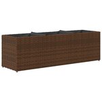 vidaXL Jardinières avec 3 pots 2 Pièces marron 105x30x32cm résine tressée