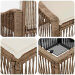 vidaXL Ensemble de canapé de jardin 9 Pièces Beige polyrotin