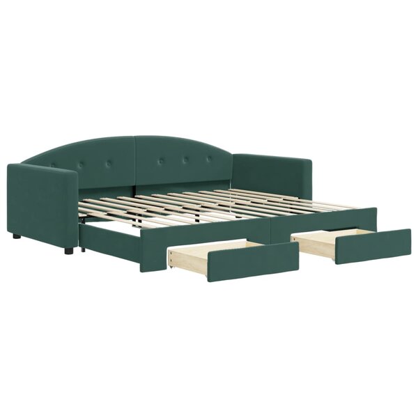 vidaXL Lit de jour avec gigogne et tiroirs sans matelas 90x200 cm