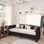 vidaXL Lit avec matelas et éclairage USB Noir Velours 90x200 cm