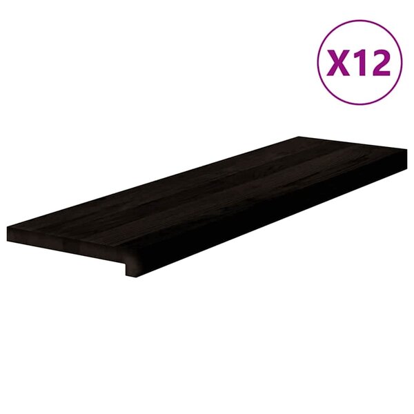 vidaXL Marches d'escalier 12 Pièces marron foncé 90x30x2 cm chêne massif