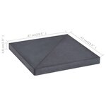 vidaXL Plaque de poids de parasol Noir Granite Carré 15 kg