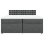 vidaXL Sommier à lattes de lit avec matelas Gris foncé 200x200cm Tissu