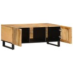 vidaXL Table basse 100x55x40 cm bois de manguier massif brut