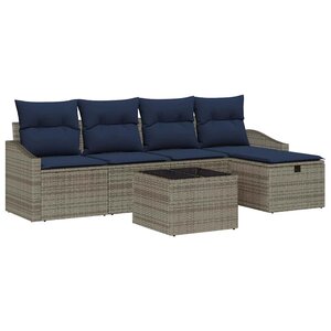 vidaXL Ensemble de Canapés avec coussin 5 Pièces polyrotin