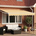 vidaXL Auvent rétractable électrique Jaune et blanc 3 5 x 2 5 m