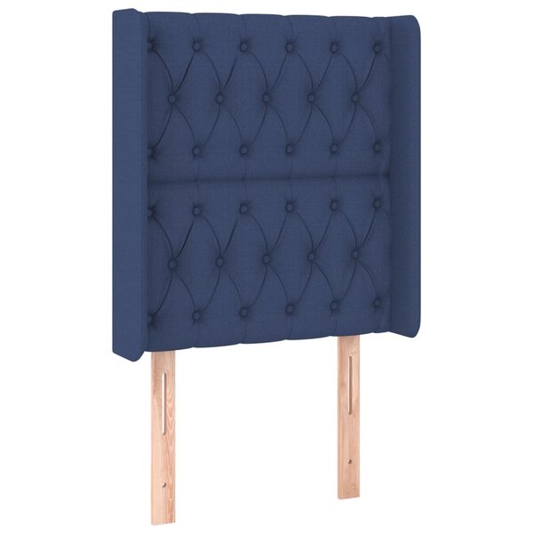 vidaXL Tête de lit avec oreilles Bleu 83x16x118/128 cm Tissu