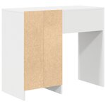vidaXL Bureau blanc d'écriture Blanc MDF Moyen Rangement