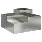 vidaXL Cache-pot de jardin Argent 100 x 100 x 48 cm Acier galvanisé