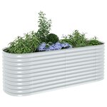 vidaXL Lit surélevé de jardin 240x80x81 cm Acier galvanisé Argenté
