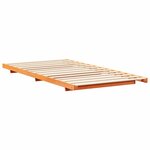 vidaXL Cadre de lit surélevé Marron cire 90 x 200 cm