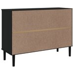 vidaXL Buffet SENJA aspect rotin noir 112x40x80cm bois massif de pin