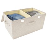 vidaXL Boîtes de rangement 2 Pièces Tissu 50x30x25 cm Crème