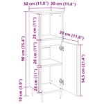 vidaXL Armoire de salle de bain blanc brillant 30x30x100 cm