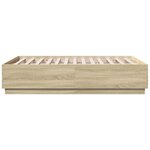 vidaXL Cadre de lit sans matelas chêne sonoma 135x190 cm