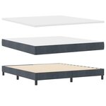 vidaXL Lit Box Spring avec Matelas & LED Gris Foncé 180x200 cm Velours