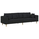 vidaXL Sofa en tissu avec coussin Noir 208 cm tissu