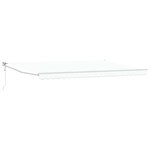 vidaXL Auvent Rétractable Blanc 500 × 300 cm Tissu et Métal