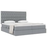 vidaXL Lit de Rangement Gris clair 180 x 200 cm Cuir synthétique