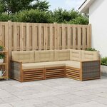 vidaXL Ensemble de canapés d'extérieur 4 Pièces Naturel et Beige